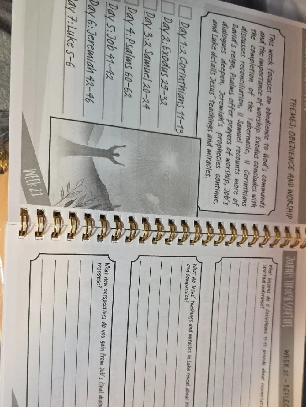 Source Unknown Yellow & Pink 'The Bible in 52 Weeks for Women' Spiral Journal